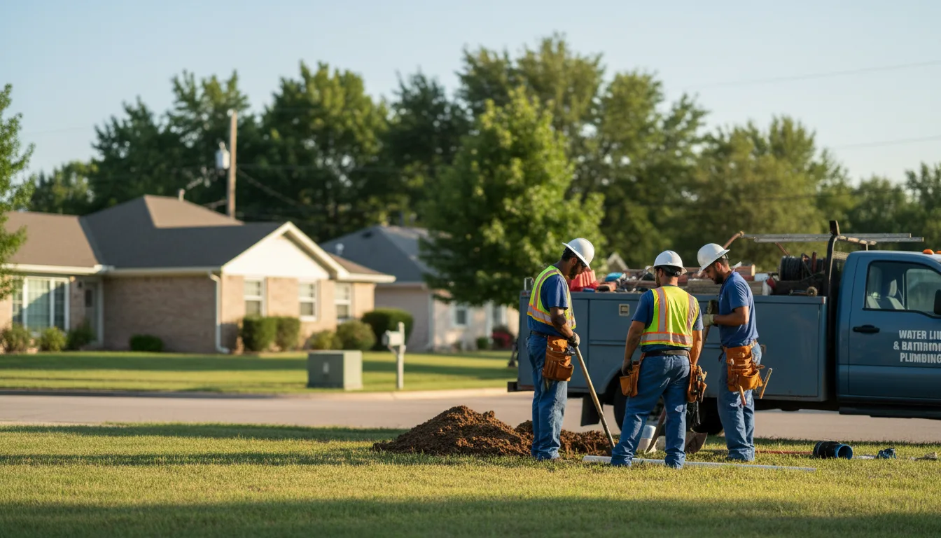 Residential water line and bathroom plumbing service in Virgil, KS